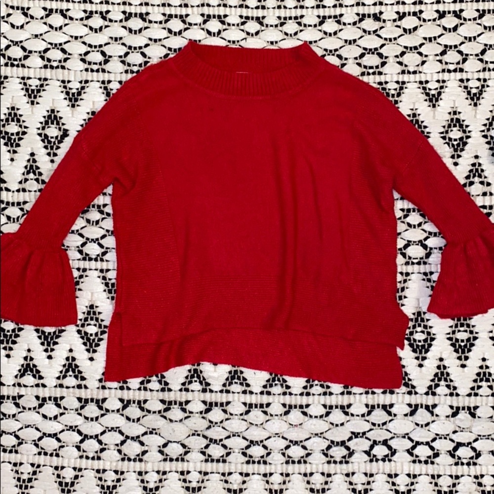 Red bell long sleeve shirt for toddler girl